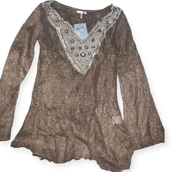 Y2k Fairycore embellished blouse - Picture 1 of 2